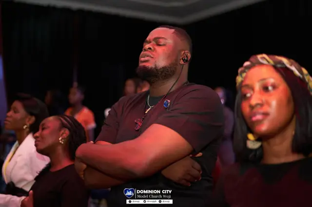 Congregation worshipping together